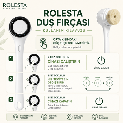 Rolesta® 5 Başlıklı Şarjlı Spa Duş Fırçası